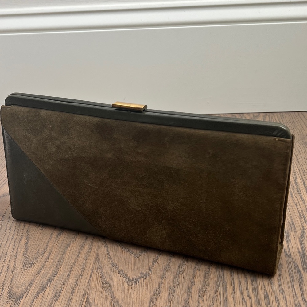 Vintage La Princesse suede clutch 1950’s